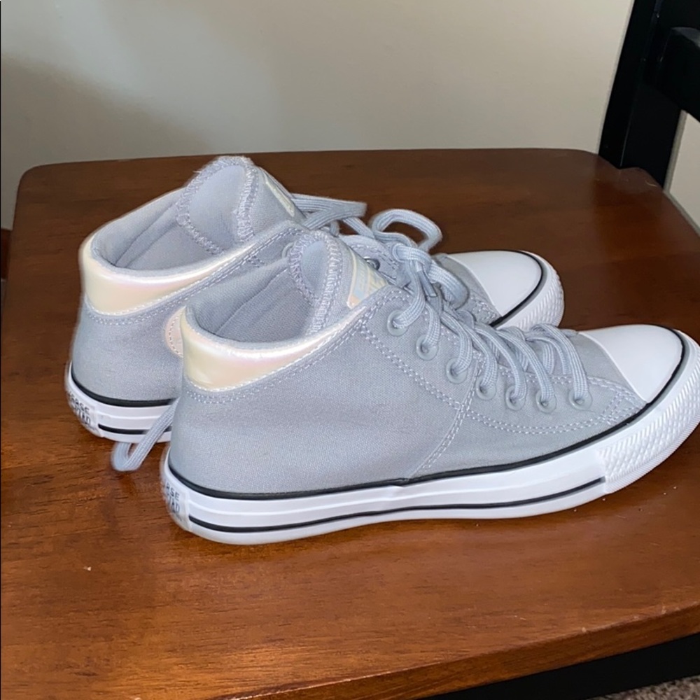 Blue converse mid-high top